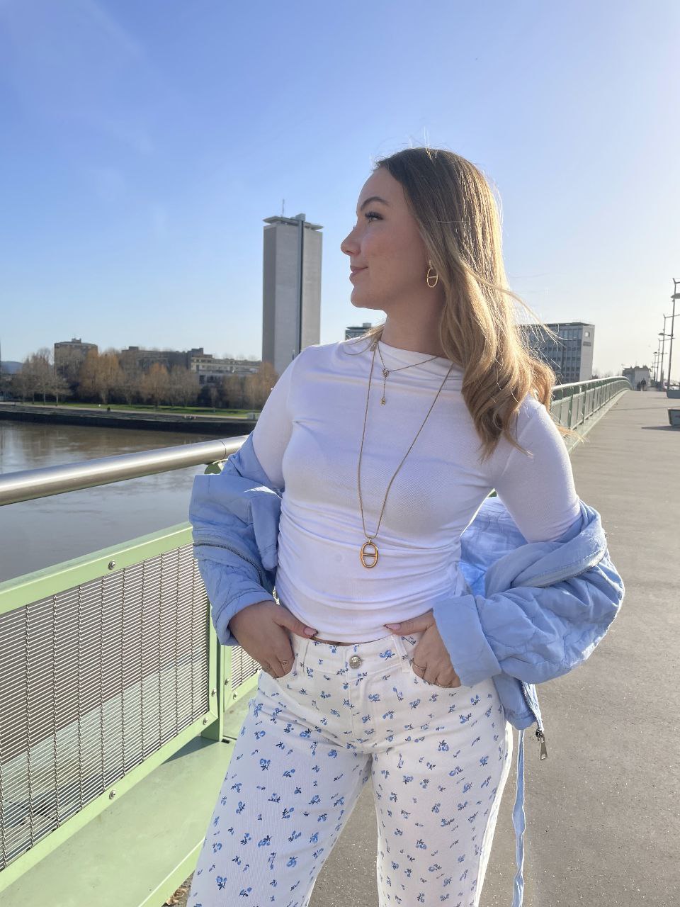 Sautoir maille marine doré unique