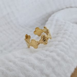 Bague trèfles dorés