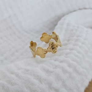 Bague trèfles dorés