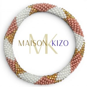 Bracelet népalais Rose gold et blanc