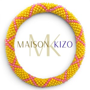 Bracelet népalais Jaune et rose